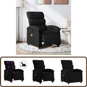 vidaXL Massagestoel - Elektrisch Verstelbaar - Zwart Massagestoel - Elektrische Fauteuil - Massagefunctie - Ergonomische Stoel - Lounge Stoel