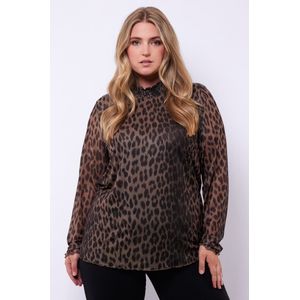 Exxcellent Top groen (Maat: 44) - Halslijn: Opstaande kraag,