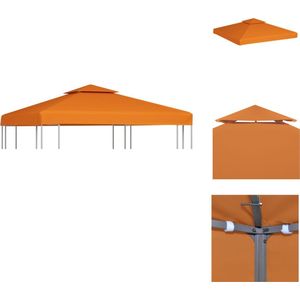 vidaXL Vervangend doek - Prieel - 3 x 3 m - Oranje - 310 g/m² - Partytent