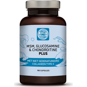 MSMGC Plus - 180 Capsules - Krachtige formule met MSM, Glucosamine en Chondroïtine - Kala Health