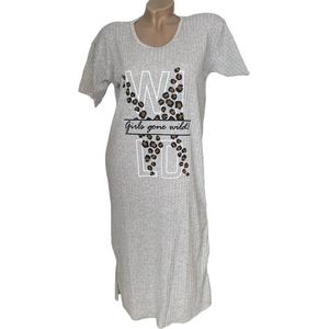 Dames - Nachthemd - Grijs - 3306 Rib Jersey - Korte Mouw