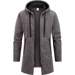 Getailleerd Designer Vest - Lange Trui - Grijs - Rits - Jack - Donker - Maat S