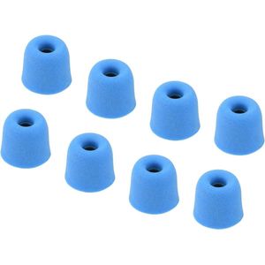 Schuim oordopjes voor hoofdtelefoon - Middelgroot - 8 stuks - Blauw - Vervangende tips - 3-4 mm openingsschuim - Comfortabele oortjes - Geluidsisolatie.