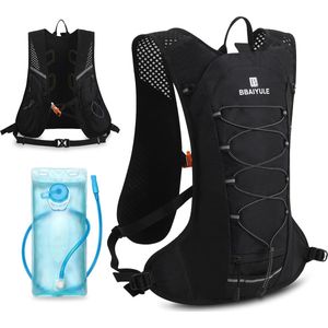 TDrinkrugzak met drinkzak 2 liter BPA-vrij voor skiën wandelen - verstelbaar, ultralicht fietsrugzak met drinksysteem