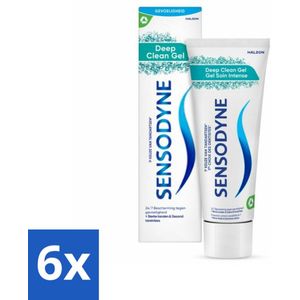 6 x Sensodyne - Tandpasta - Deep Clean Gel - Grondige Reiniging - 75 ml - Tandpasta Voor Gevoelige Tanden - Gevoelige Tanden - Diepe Reiniging - Fluoride Tandpasta - Tandplak Verwijderen