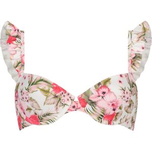 Hunkemöller Dames Badmode Voorgevormde beugel bikinitop Tropical - Wit - maat C85