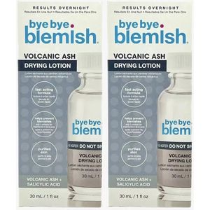 Bye Bye Blemish Volcanic Ash Drying Lotion - 2pack - 2x 30ml - met vulkanische as en salicylzuur - 2 in 1 formule