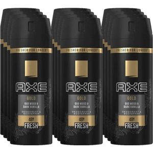Axe Deodorant Bodyspray Gold 150 ml - Voordeelverpakking 12 stuks