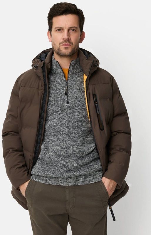 camel active teXXXactive® functionele jas met verstelbare zoom en capuchon - Maat menswear-50 - Donkerbruin