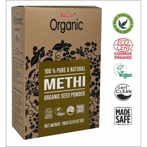 Radico - ORGANIC METHI - Poeder Haarmasker en Shampoo 2 in 1 - 100g - Natuurlijke BIO Organic Vegan