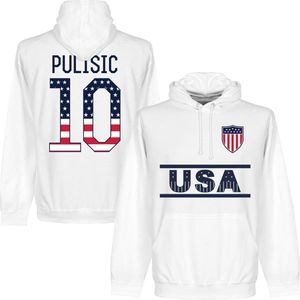 Verenigde Staten Team Pulisic 10 (Independence Day) Hoodie - Wit - XXL