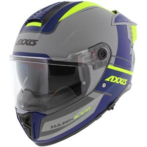 Axxis Hawk SV Evo Integraal helm Daytona C2 mat grijs blauw geel XL