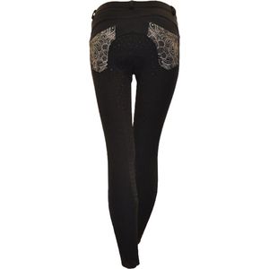 Montar Rijbroek Silver Siliconen Zitvlak Kids Zwart - 164