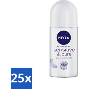 Nivea - Deodorant - Roller - Pure & Sensitive - 50 ml - Bulkverpakking - 25 stuks