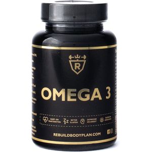 Rebuild Nutrition Omega 3 - 90 Softgels - Visolie Supplement voor Hart- en Hersengezondheid