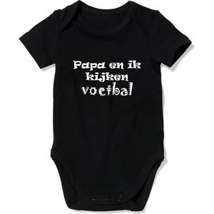 FR.KZK Papa en ik kijken voetbal - zwart (romper/baby/Rotterdam/voetbal/cadeau/010/Rdam) 6-12m / 66-76cm