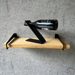 Metal Home Design - Wijnfleshouder voor op tafel - Staal - Zwart gepoedercoat - Cadeautip