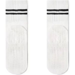 Sportsokken met anti slip - Wit - Sokken - Dikke Bodem - One Size - Yoga - Unisex