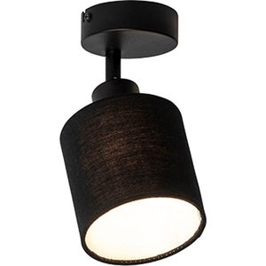 QAZQA hetta - Moderne Plafondlamp en wandlamp voor binnen - 1 lichts - D 20 cm - Zwart - Woonkamer | Slaapkamer | Keuken