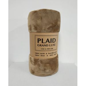 Deken microfibre grand luxe | 100% polyester | 150 x 200 | super zacht & heerlijk warm - Camel