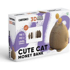 Cartonic - CUTE CAT MONEY BANK - 3D puzzel- puzzels- DIY- kinderen en volwassenen