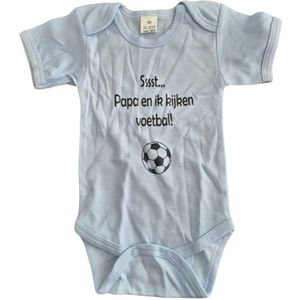 Baby romper met tekst ""Je kan het pap!(arm, arm, been, been)"" wit met zwarte bedrukking maat 62