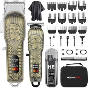 Professionele snoerloze tondeuse voor heren met LED-display en 12 gidskammen