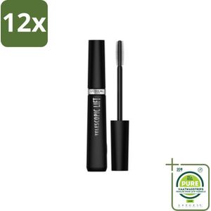 L'Oréal Telescopic Lift Mascara Zwart 9,9 ml - Voordeelverpakking - 12 stuks - L'Oréal mascara - Mascara volume