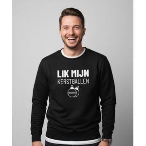 Lik Mijn Kerstballen | Sweater - Zwart - S