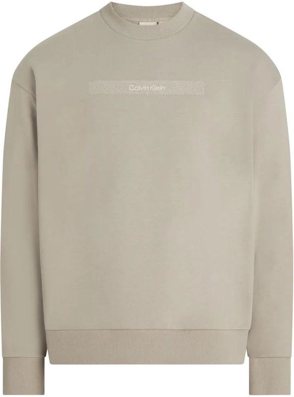 Calvin Klein Structured Embroidery Hoodie Beige S Man