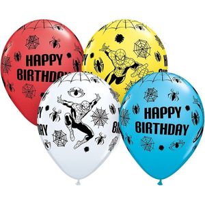 Marvel - Spiderman - Spider-man - Ballonnen - Feestballonnen - Happy Birthday - Latex - 6 Stuks - 30cm.