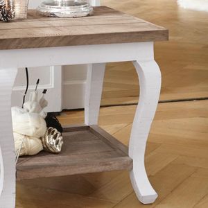 LOBERON - Riverside - Salontafel - Bruin/Antiekwit - Mangohout