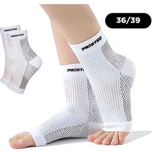 Prostec Neuropathie Sokken - Maat 36/39 - Compressiesokken - Neuropathie sokken zonder tenen - Neuro Socks - Slaapsokken - Bedsokken - Massagesokken - Wit