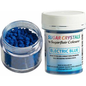 Sugarflair Suikerkristallen - Electric Blue - 40g - Eetbare Taartdecoratie