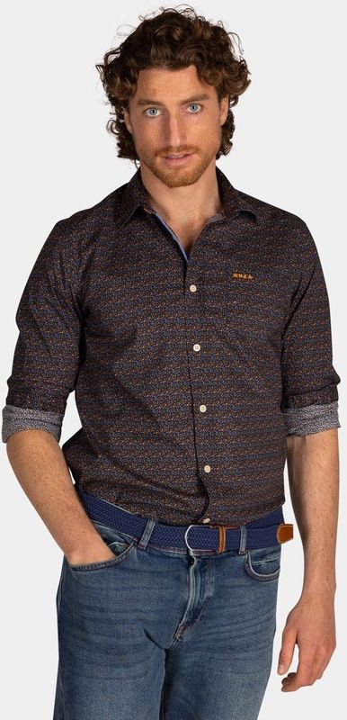 NZA - Blauw - Katoenen Stretch Overhemd - Lange Mouwen - Regular Fit