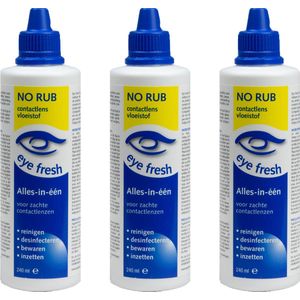 Eye Fresh No Rub 6 x 240 ml - Lenzenvloeistof voor zachte contactlenzen - Voordeelverpakking