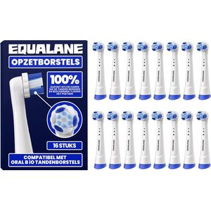 EQUALANE - Opzetborstels geschikt voor Oral B iO tandenborstels - Wit - 16 Stuks