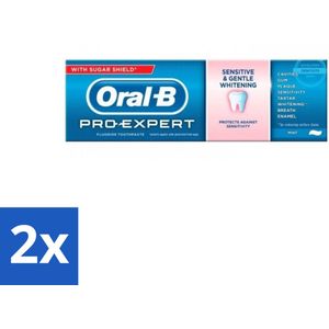 2 x Oral-B - Pro Expert - Tandpasta - Sensitive & Whitening - 75 ml - Tandpasta - Gevoelige Tanden - Whitening - Stralende Tanden - Mondverzorging