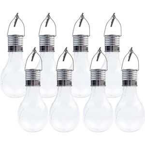 Solar tuinverlichting - Vintage gloeilamp look 'Eddy' voor buiten - Set van 8 stuks – Warm wit licht - Buitenlampen op zonne-energie