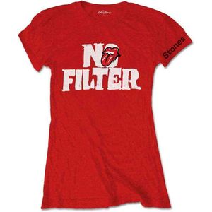 The Rolling Stones Dames Tshirt -M- No Filter Header Logo Rood