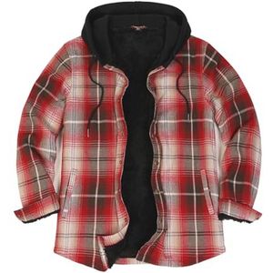 Flanellen Hemdjack met Knoopsluiting en Capuchon - Dames Winter Plaid