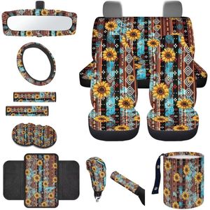 Zonnebloem Autostoelhoes Set - 14 Delige Universele Auto Accessoires