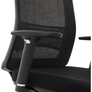 Bureaustoel zwart met hoge net rug en verstelbare armleuning