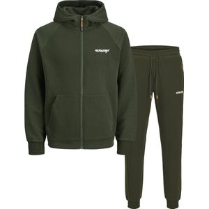 JACK & JONES Joggingpak 'JPSTGORDON THATCHER'  donkergroen / oranje / wit