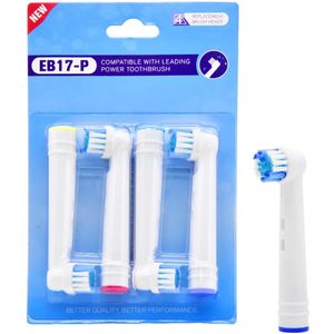 Opzetborstels EB17-P Geschikt voor Oral-B - 4 Stuks Vervangende Tandenborstelkoppen