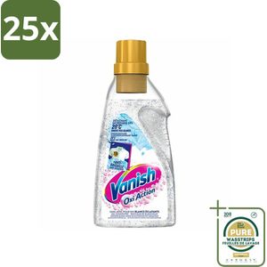 25 x Vanish - Vlekverwijderaar - Oxi Action Booster Gel Whitening - Voor Witte Was - 750 ml - Grootverpakking - Witte Was - Vlekverwijderaar - Witte Kleding - Vlekken Verwijderen - Gebruik In Wasmachine