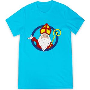 T Shirt Meisjes Jongens - Sinterklaas - Blauw - Maat 116