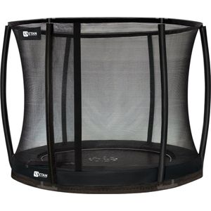 Etan Premium Inground Trampoline - Incl. Deluxe Veiligheidsnet - ø 244 cm / 08ft - Zwart - Rond - UV-bestendig Randkussen