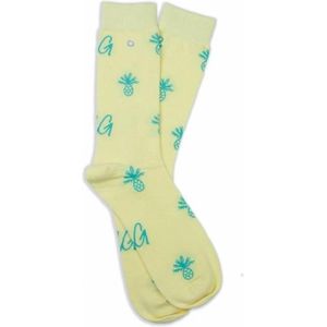 Alfredo Gonzales Pinapple Logo Sock Yellow/Green, Maat S (38/41)