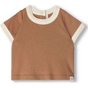 Quincy Mae Ringer Tee Tops & T-shirts Unisex - Shirt - Bruin - Maat 68/80